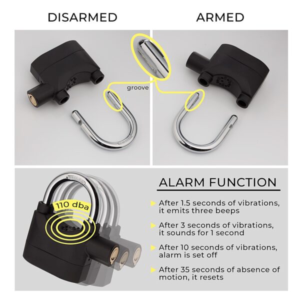 Motion Sensor Alarm Padlock