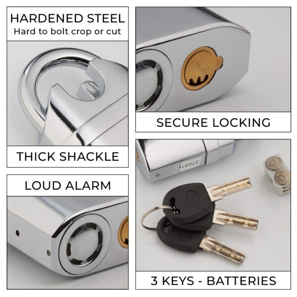 Silver Alarm Padlock